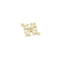 Mother of Pearl Flower Cross Connector Charm Pendant, Sku#WL12