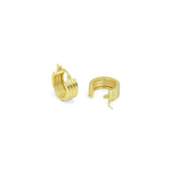 Plain Multi Lines Gold Silver Hoop Earrings, Sku#A194