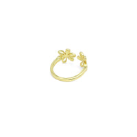 Daisy Flower Shape Gold Silver Adjustable Ring, Sku#A196