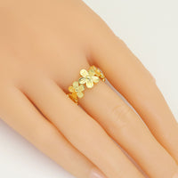 String Flower Shape Gold Silver Adjustable Ring, Sku#A197