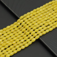 Bright Yellow Jade Rice Faceted Beads, Sku#U1970