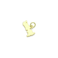 CZ Pink Enamel Gold Letter Charm Pendant, Sku#LK1200