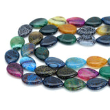 18x25mm Mixed Color Fire Agate Flat Teardrop Beads, Sku#U2140