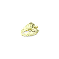 CZ Gold Angel Wings Charm Pendant, Sku#LK1201