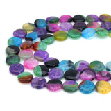 18mm Mixed Color Fire Agate Flat Coin Beads, Sku#U2141