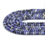 Rondelle Smooth Blue Spot Jasper Beads, Sku#U1910