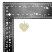 CZ Silver Gold Heart Shape Charm Pendant, Sku#A301