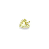 CZ Silver Gold Heart Shape Charm Pendant, Sku#A301