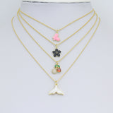 Colorful Enamel Butterfly Flower Cherry  Whale tail Shape charm, Sku#Y1058