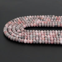 5x8mm Rondelle Smooth Pink Zebra Jasper Beads, Sku#U1922