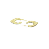 Gold Silver Oval Drop CZ Around Huggie Earrings, Sku#A305
