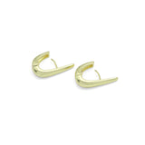 Gold U Shape Hoop Earrings, Sku#Y1059