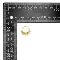 Gold Silver Triangle CZ Half Circle Spike Earrings, Sku#A306