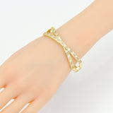 CZ Criss Cross rectangle CZ Bracelet, Sku#LK1145