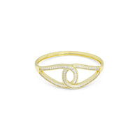 Baguette CZ Large Oval link Bracelet, Sku#LK1144