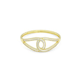 Baguette CZ Large Oval link Bracelet, Sku#LK1144