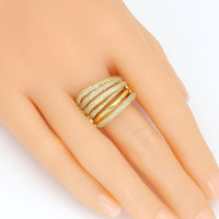 Clear Black CZ Multiline Chunky Adjustable Ring, Sku#Y972