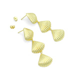 Gold Silver String of Shell Dangle Earrings, Sku#A468