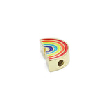 Double Side Colorful Enamel Rainbow Charm Pendant, Sku#Y978