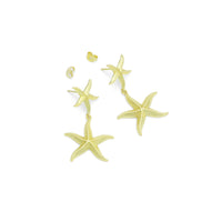 Gold Silver StarFish Earrings, Sku#A472