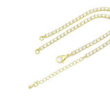 Gold Tennis Chain Connector Style Necklace, Sku#JL192