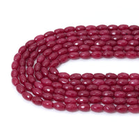 Natural Oval faceted Ruby Jade Beads, Ruby Jade, Sku#U1434