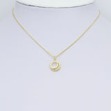 Gold Cresent Moon in Hollow out sun Charm Pendant, Sku#Y989