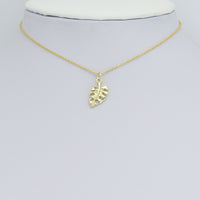 Gold Leaf Charm Pendant, Sku#LX842