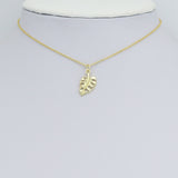 Gold Leaf Charm Pendant, Sku#LX842