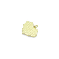 Clear CZ Mother of  Pearl Gold Heart Charm Pendant, Sku#FH244