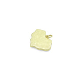 Clear CZ Mother of  Pearl Gold Heart Charm Pendant, Sku#FH244