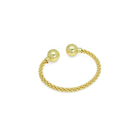 Gold Woven Knit Link with Ball End Adjustable Bracelet, Sku#LD600