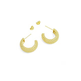 Gold Silver Thick Huggie Earrings, Sku#A204