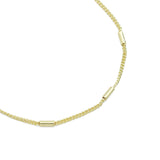 Gold Silver Satelliate cylinder Bar Tube Chain Adjustable Necklace, Sku#LD604