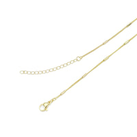 Gold Silver Satelliate cylinder Bar Tube Chain Adjustable Necklace, Sku#LD604