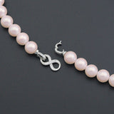 12mm Pearl Necklace with CZ infinity clasp,Sku#EF697