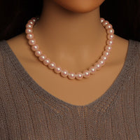 12mm Pearl Necklace with CZ infinity clasp,Sku#EF697