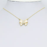 White Enamel Bow Charm Pendant, Sku#LK1206