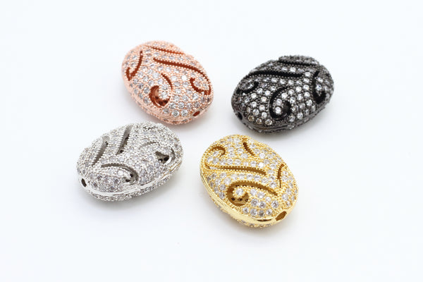 CZ Micro Pave Oval Spacer Beads 15x11mm/18x13mm,sku#G17