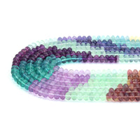 5x8mm Genuine Multicolor Fluorite Smooth Rondelle Beads, Sku#U2070