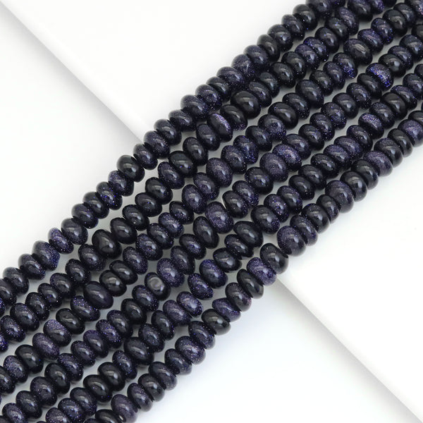 5x8mm Rondelle Smooth Blue Goldstone Beads, Sku#U1966