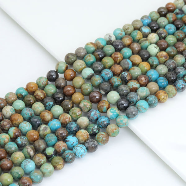 Genuine Turquoise Round Smooth Beads, Sku#U2075