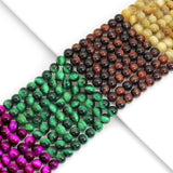 Mixed Color Tiger Eye Round Smooth Beads, Sku#UA320