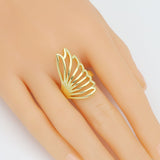 Gold Butterfly Wing Statement Adjustable Ring, Sku#LX653