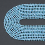 Genuine Blue Topaz Round Faceted Beads, Sku#U2251