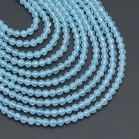 Genuine Blue Topaz Round Faceted Beads, Sku#U2251