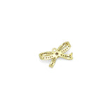 Clear CZ Gold Silver Bowknot Charm Pendant, Sku#A314