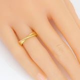 Twisted Knot Gold Silver Adjustable Ring, Sku#A315