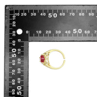 Big Fuchsia Heart CZ Statement Adjustable Ring, Sku#A317