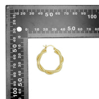 Gold Twisted Hoop Earrings, Sku#JL194